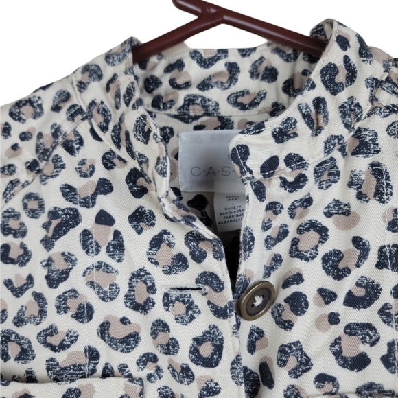 NWT Caslon Leopard Print Button Down‎ Women's Utility Jacket Size XXS - Picture 11 of 11